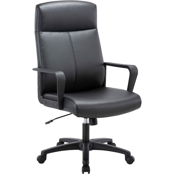 Lorell High-Back Executive Chair, Bonded Leather, Black LLR41851 - main